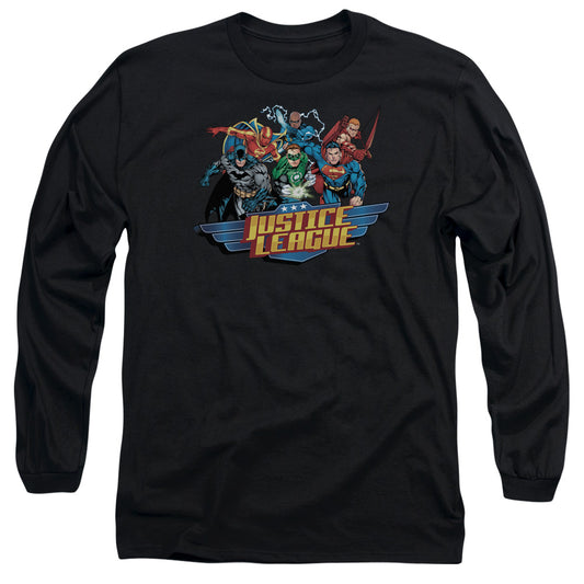 Justice League Ready to Fight Mens Long Sleeve Shirt Black