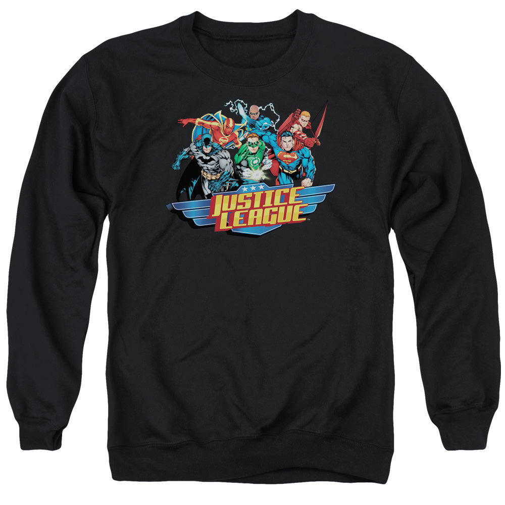 Justice League Ready to Fight Mens Crewneck Sweatshirt Black