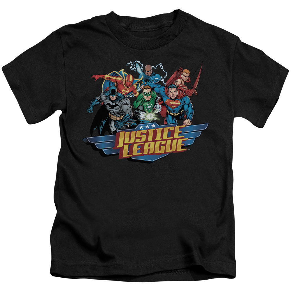 Justice League Ready to Fight Juvenile Kids Youth T Shirt Black 