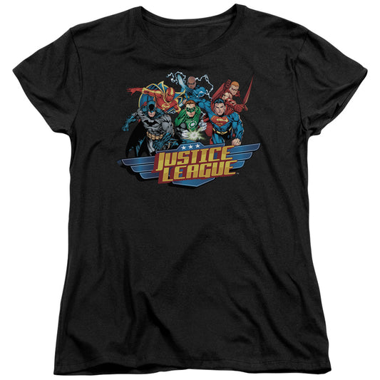 Justice League Ready to Fight Womens T Shirt Black