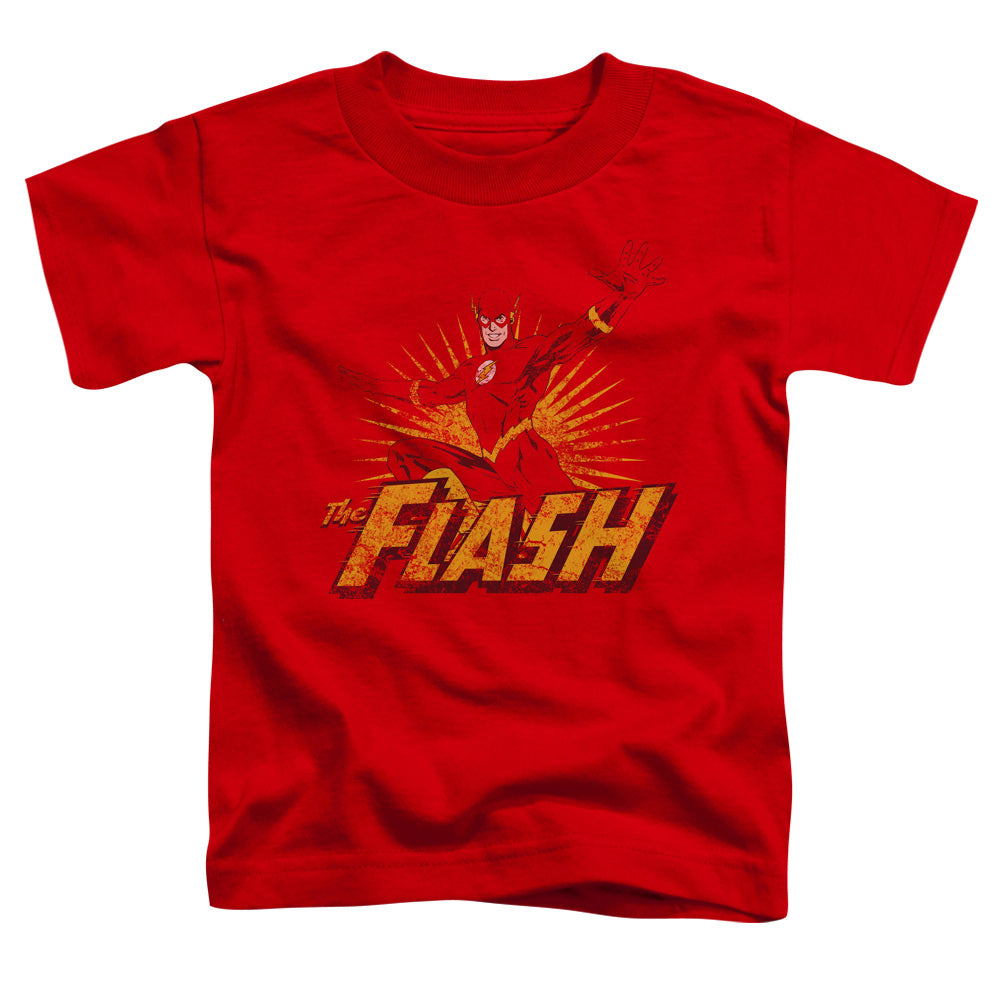 Justice League Flash Rough Distress Toddler Kids Youth T Shirt Red