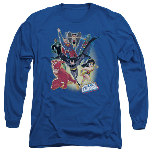 Justice League Unlimited Mens Long Sleeve Shirt Royal Blue