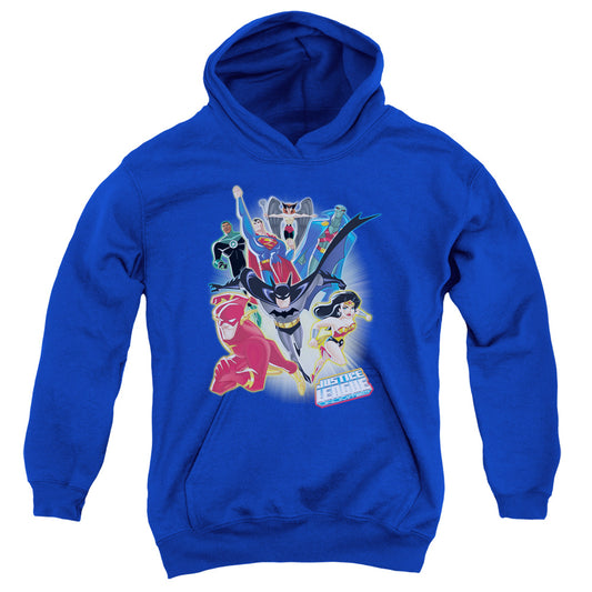 Justice League Unlimited Kids Youth Hoodie Royal