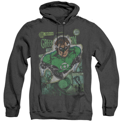Justice League Of America Green Lantern #1 Distress Mens Heather Hoodie Black Officially Licensed