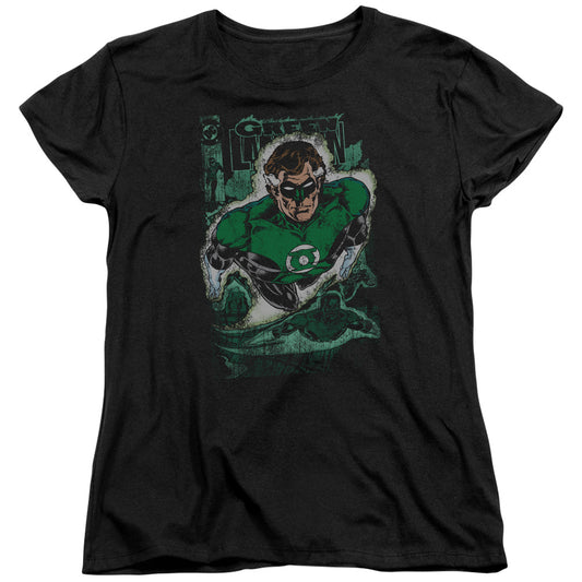 Justice League Green Lantern #1 Distress Womens T Shirt Black
