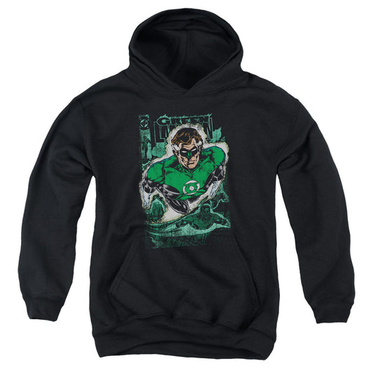 Justice League Green Lantern #1 Distress Kids Youth Hoodie Black