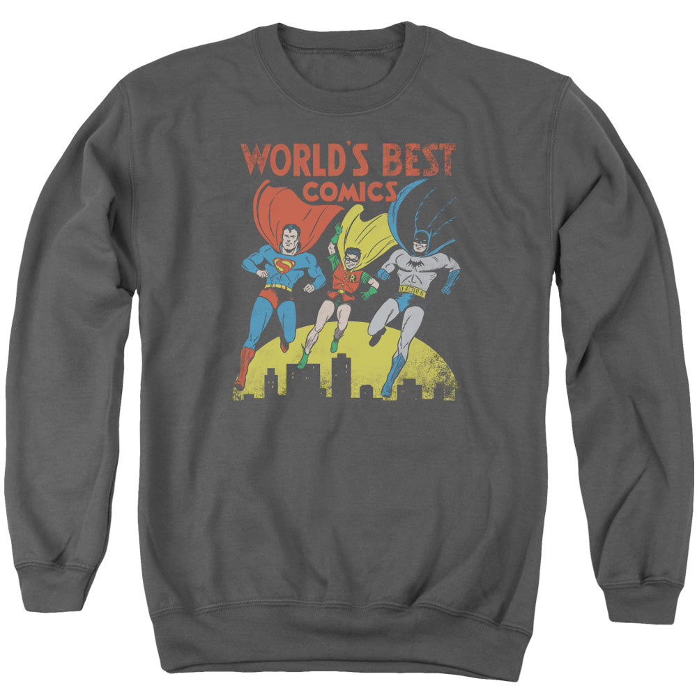 Justice League World's Best Mens Crewneck Sweatshirt Charcoal