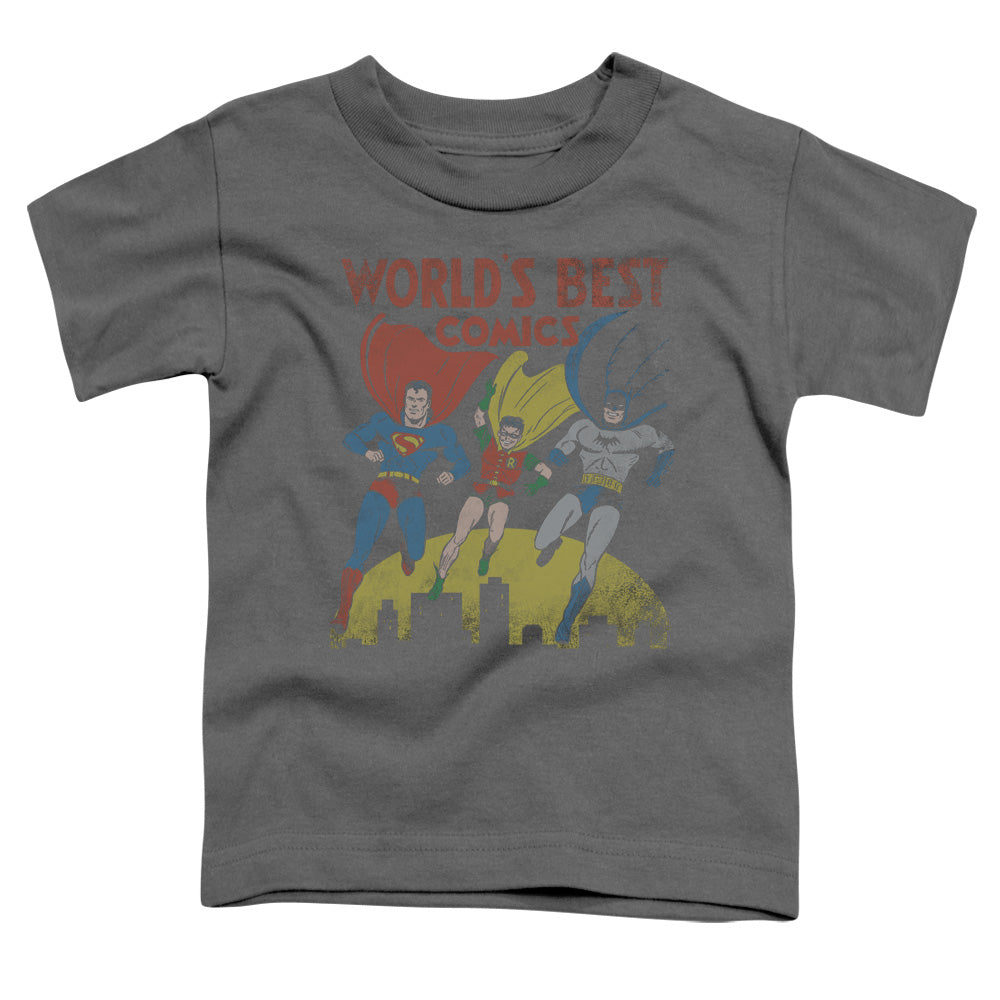 Justice League Worlds Best Toddler Kids Youth T Shirt Charcoal