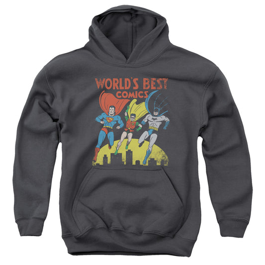 Justice League Worlds Best Kids Youth Hoodie Charcoal