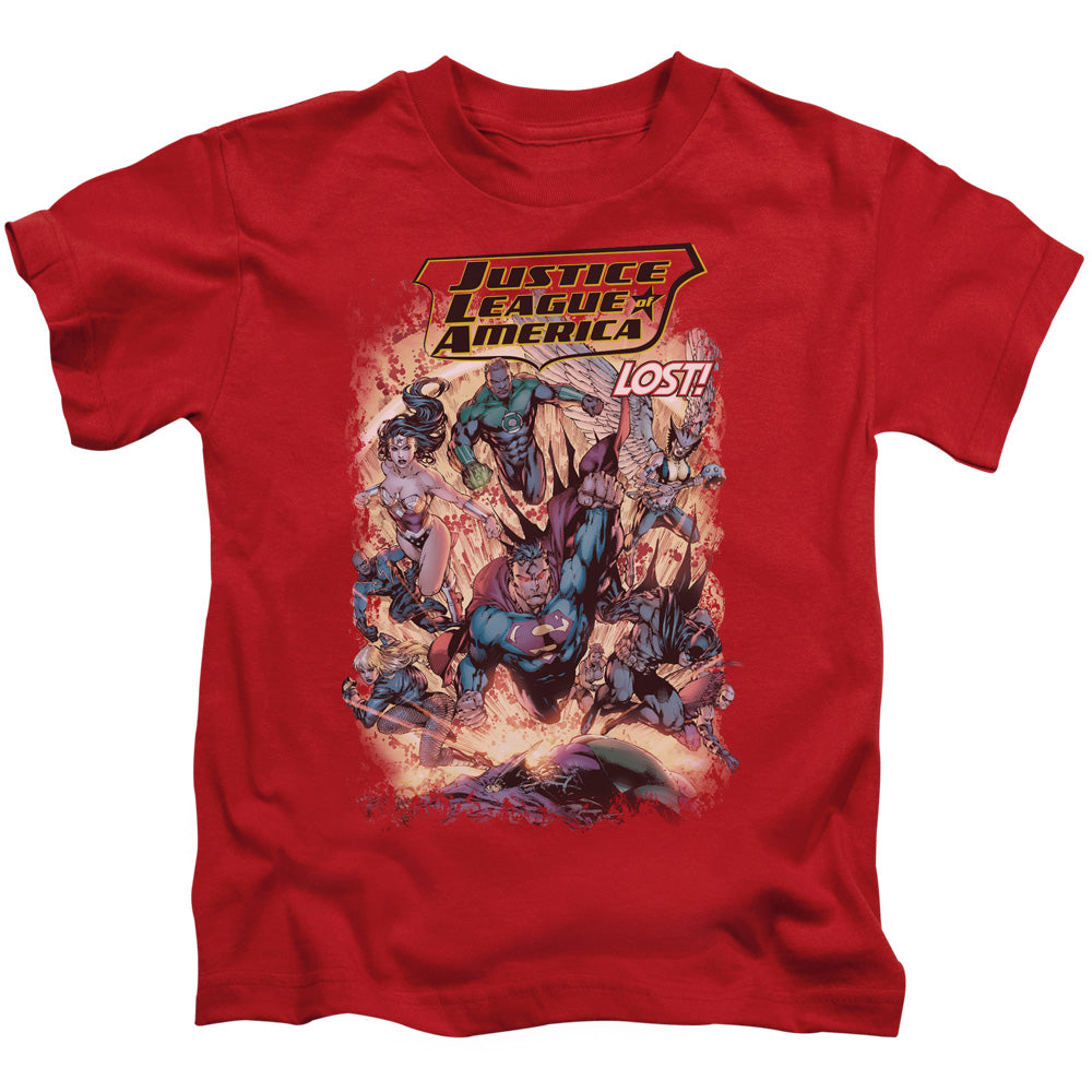 Justice League Lost Juvenile Kids Youth T Shirt Red 