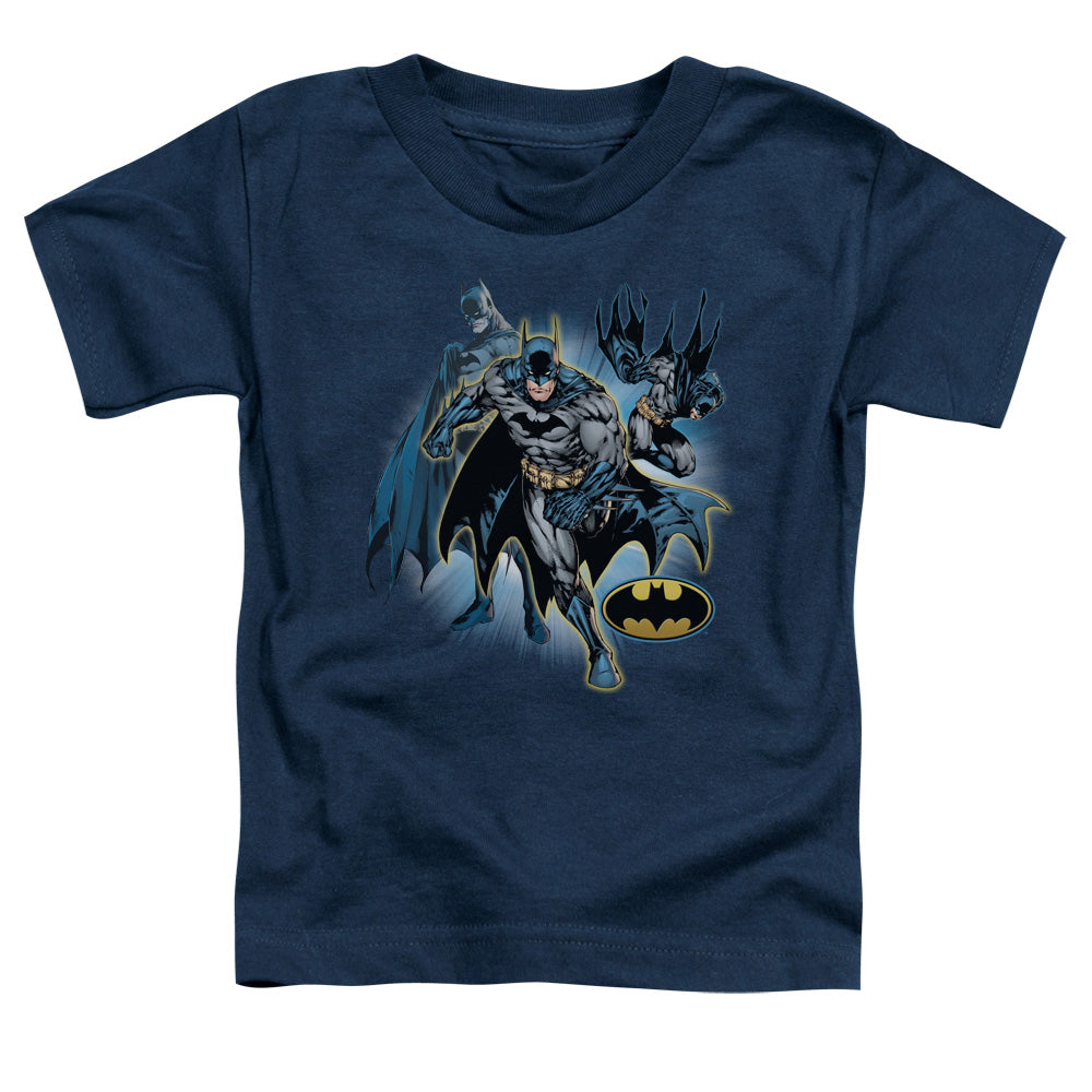 Justice League Batman Collage Toddler Kids Youth T Shirt Navy Blue