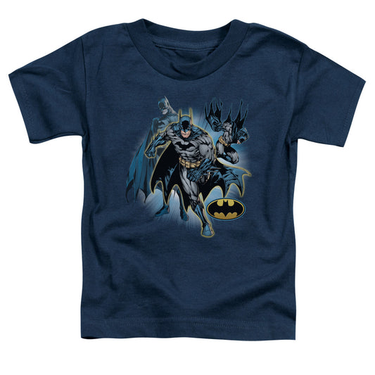 Justice League Batman Collage Toddler Kids Youth T Shirt Navy Blue