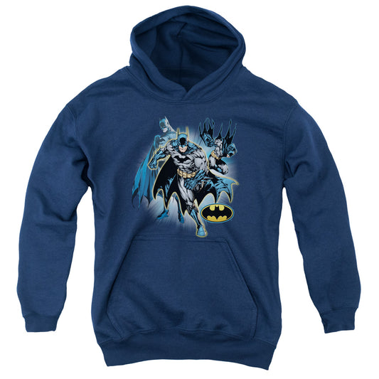 Justice League Batman Collage Kids Youth Hoodie Navy Blue