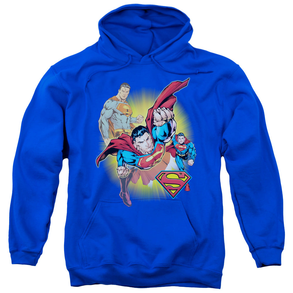 Justice League Superman Collage Mens Hoodie Royal Blue