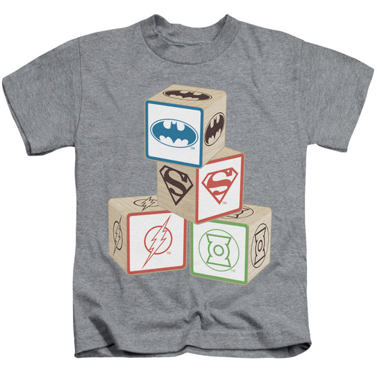 Justice League Baby Block Juvenile Kids Youth T Shirt Athletic Heather