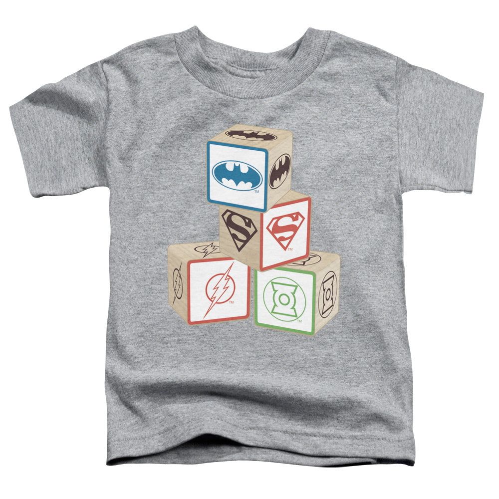 Justice League Baby Block Toddler Kids Youth T Shirt Athletic Heather