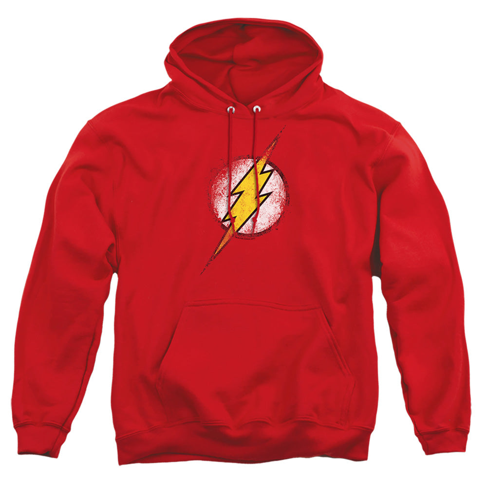 Jla Destroyed Flash Logo Mens Hoodie Red