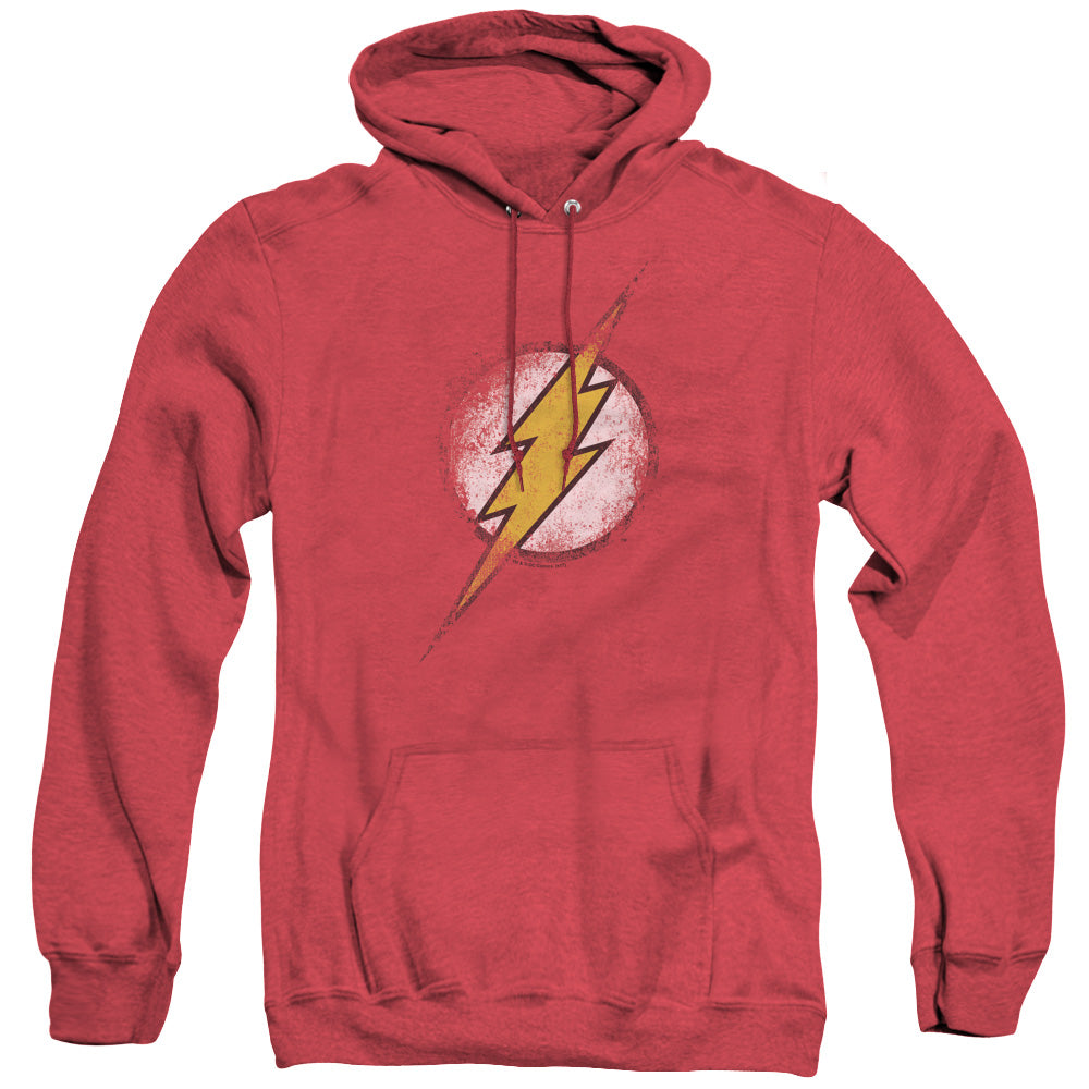 Justice League Destroyed Flash Logo Heather Mens Hoodie Red