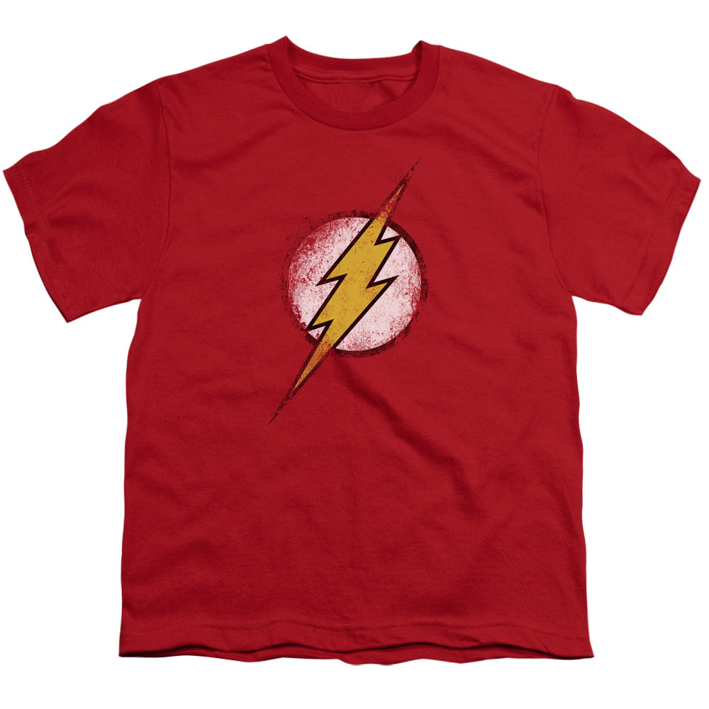 Justice League Destroyed Flash Logo Kids Youth T Shirt Red