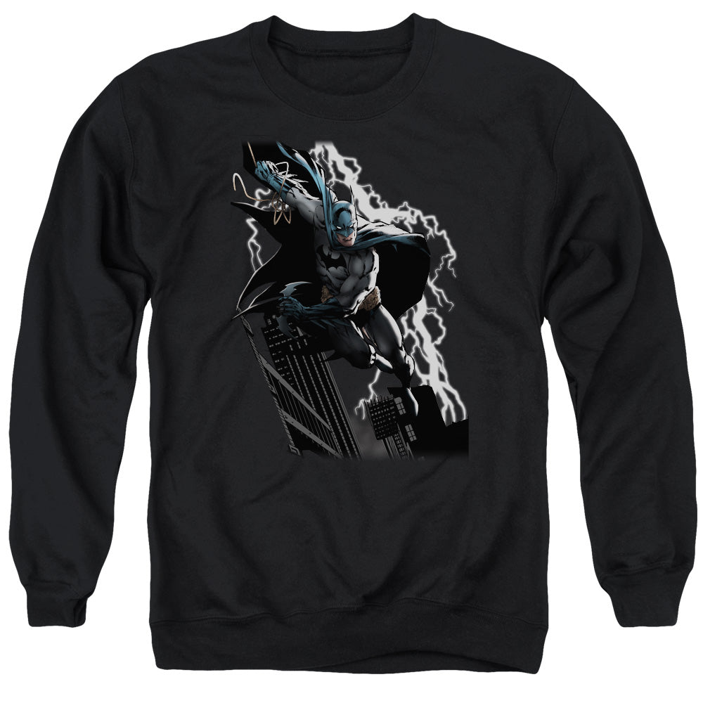 Justice League Lighting Crashes Mens Crewneck Sweatshirt Black