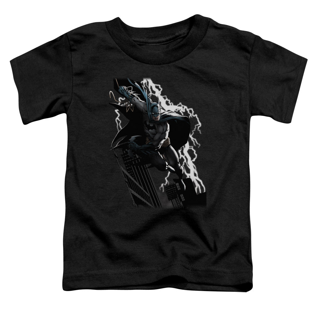 Justice League Lighting Crashes Toddler Kids Youth T Shirt Black