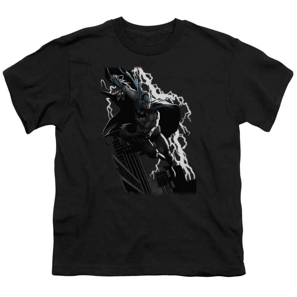 Justice League Lighting Crashes Kids Youth T Shirt Black