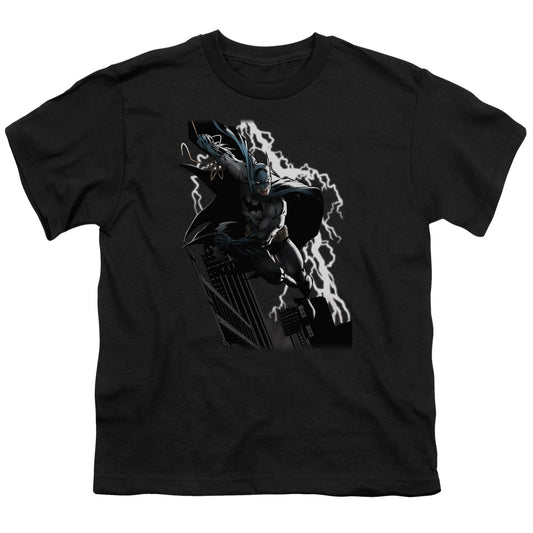 Justice League Lighting Crashes Kids Youth T Shirt Black