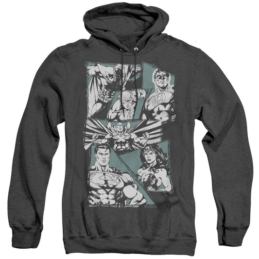 Justice League a Mighty League Heather Mens Hoodie Black