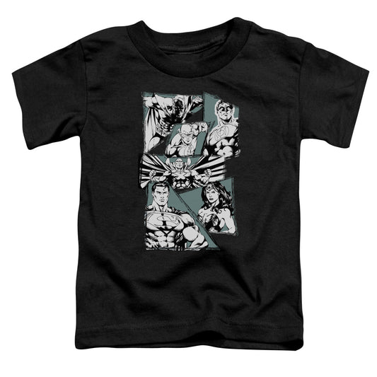 Justice League a Mighty League Toddler Kids Youth T Shirt Black