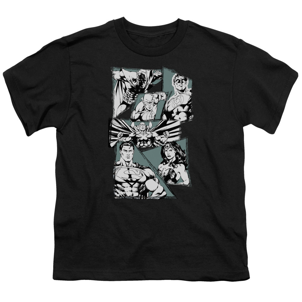 Justice League a Mighty League Kids Youth T Shirt Black