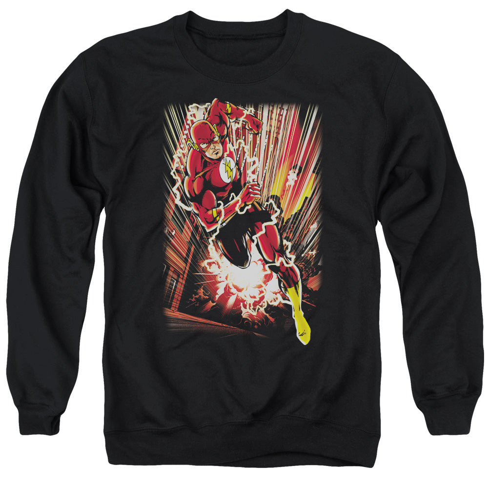 Justice League Street Speed Mens Crewneck Sweatshirt Black