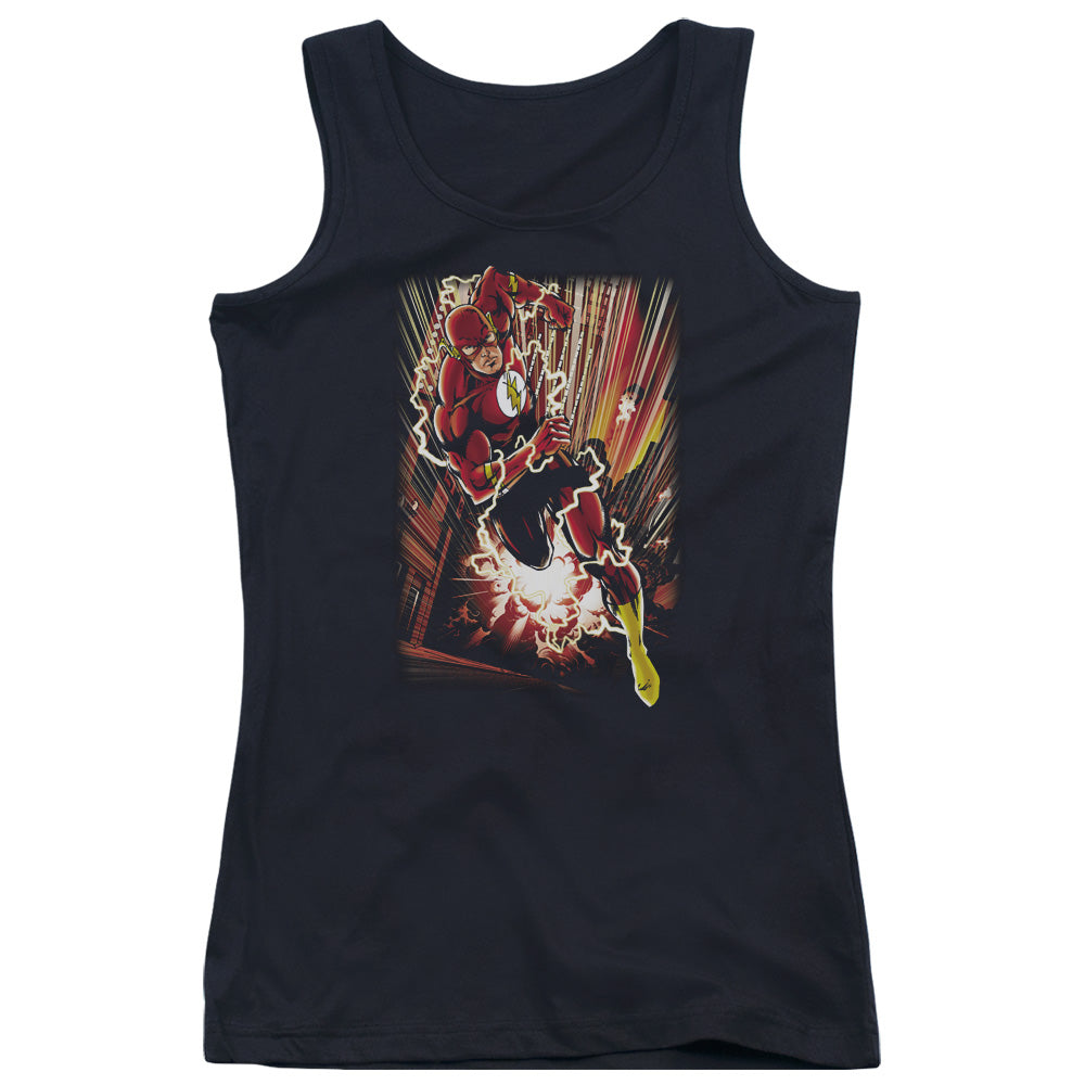 Justice League Street Speed Womens Tank Top Shirt Black