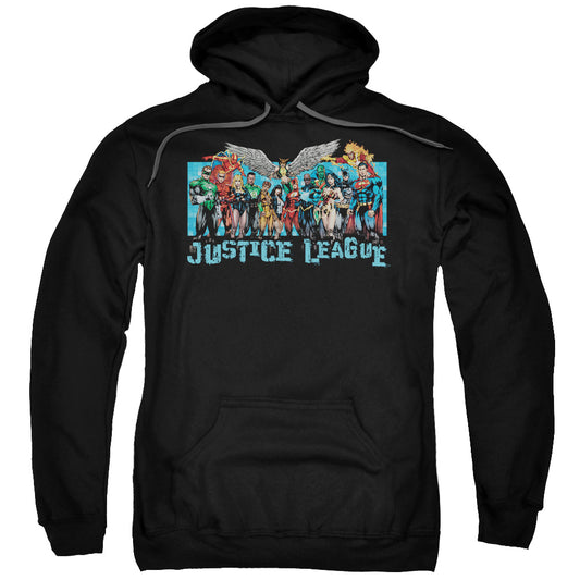 Justice League League Lineup Mens Hoodie Black