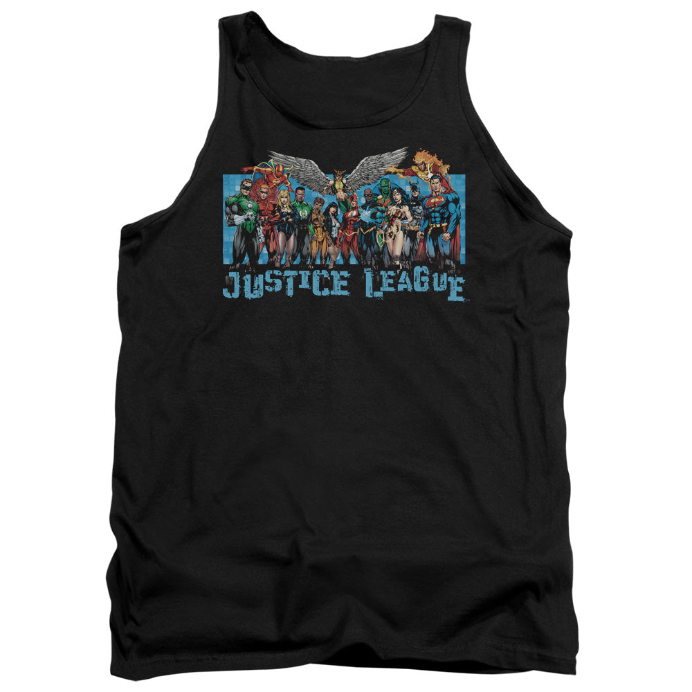 Justice League League Lineup Mens Tank Top Shirt Black