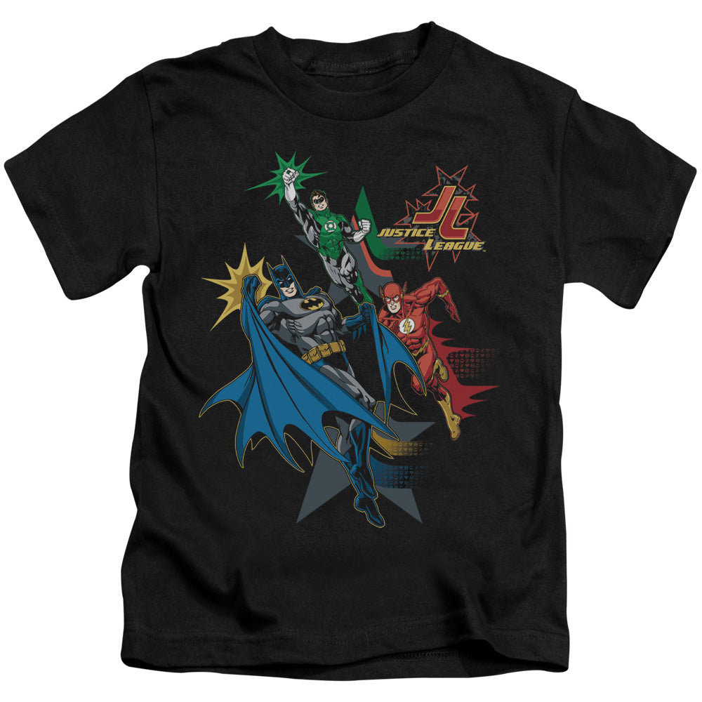 Justice League Action Stars Juvenile Kids Youth T Shirt Black 