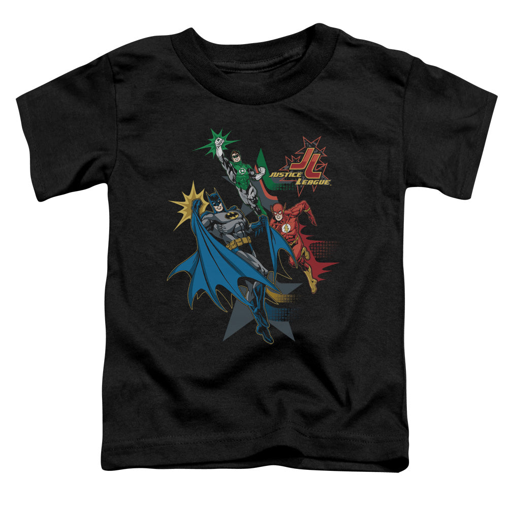 Justice League Action Stars Toddler Kids Youth T Shirt Black