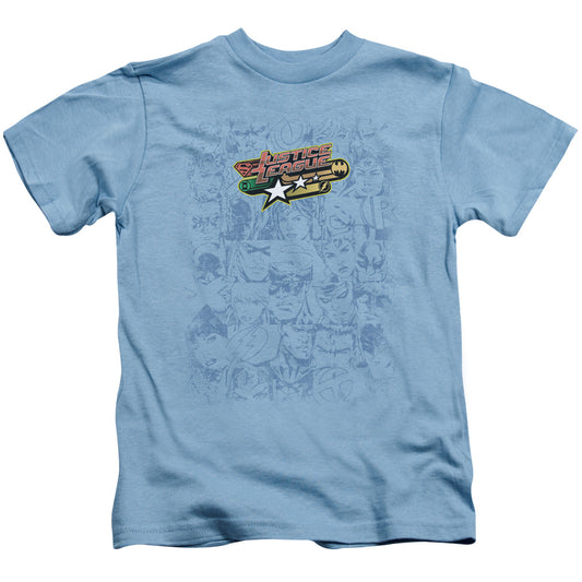 Justice League on Call Juvenile Kids Youth T Shirt Carolina Blue