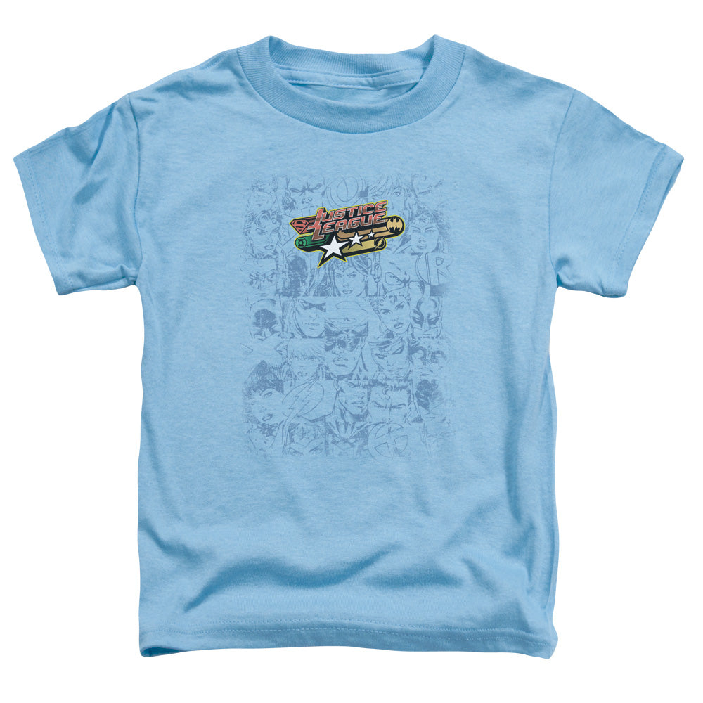 Justice League on Call Toddler Kids Youth T Shirt Carolina Blue
