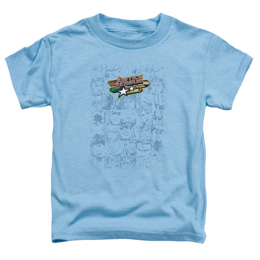 Justice League on Call Toddler Kids Youth T Shirt Carolina Blue