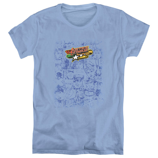 Justice League on Call Womens T Shirt Carolina Blue