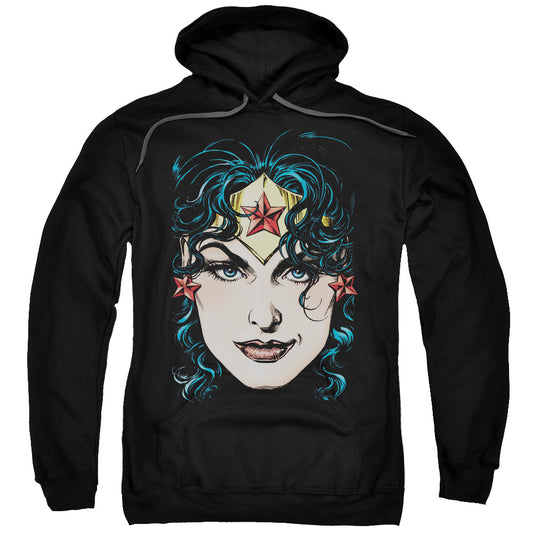 DCO Justice League Wonder Woman Head Mens Hoodie Black