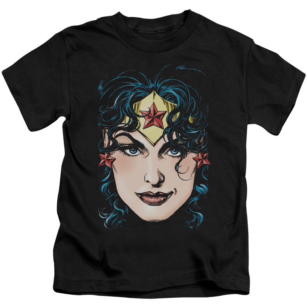 DCO Justice League Wonder Woman Head Juvenile Kids Youth T Shirt Black