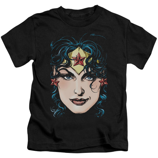 DCO Justice League Wonder Woman Head Juvenile Kids Youth T Shirt Black