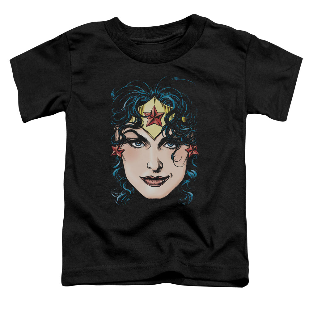 DCO Justice League Wonder Woman Head Toddler Kids Youth T Shirt Black