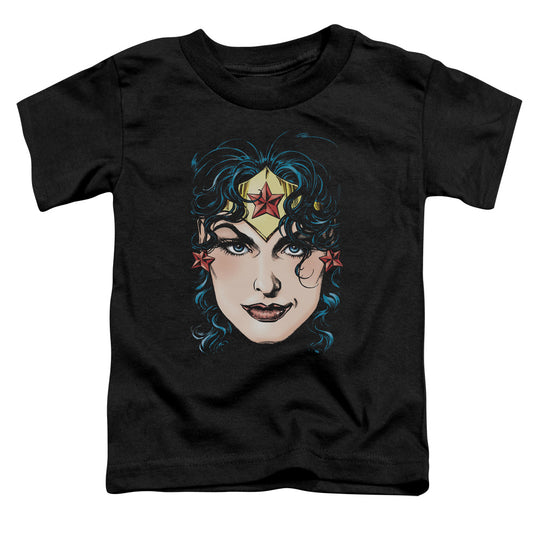 DCO Justice League Wonder Woman Head Toddler Kids Youth T Shirt Black