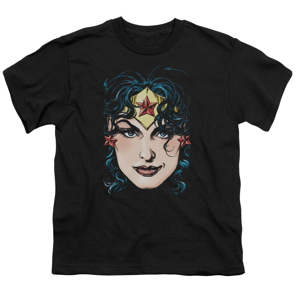 DCO Justice League Wonder Woman Head Kids Youth T Shirt Black