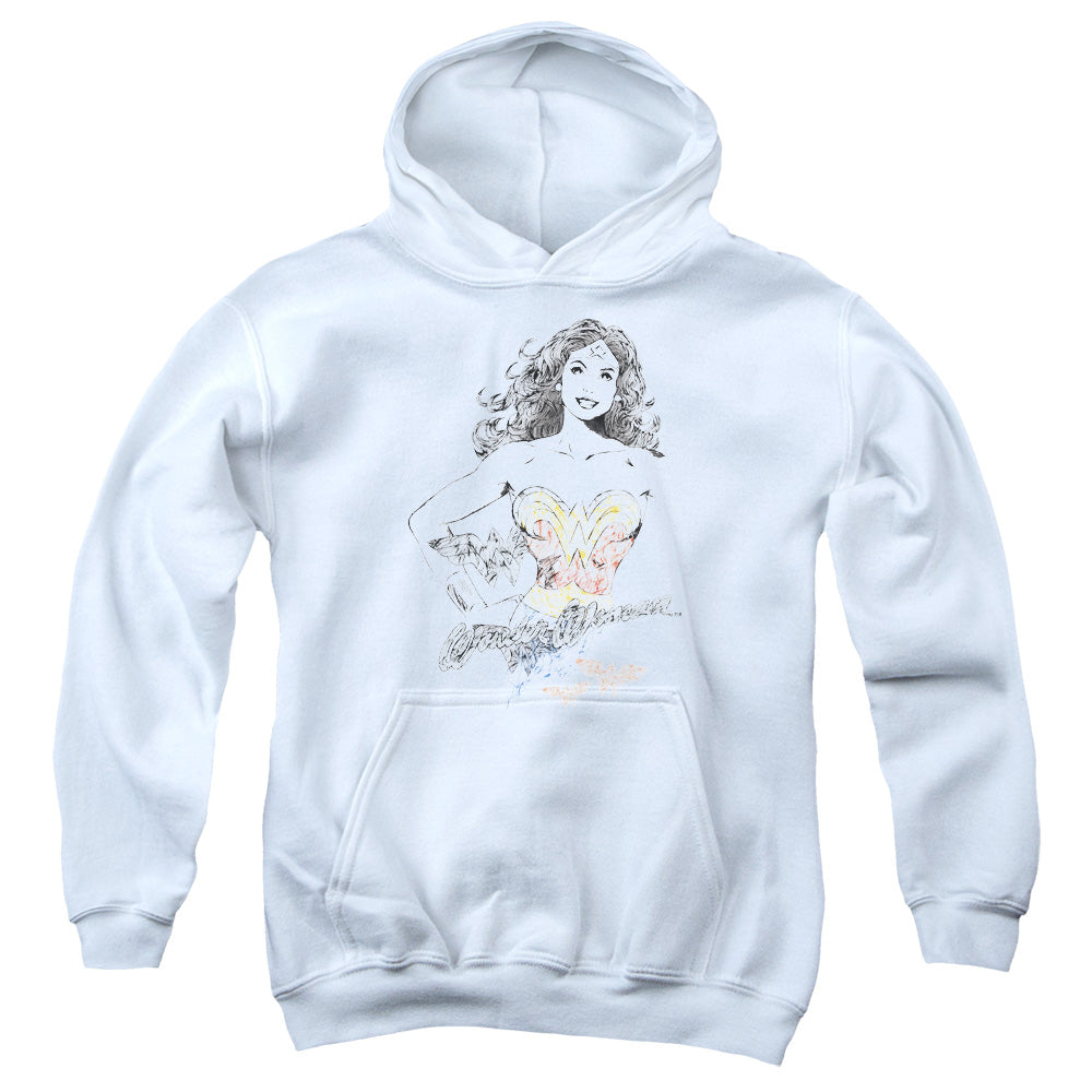 DCO Justice League Wonder Squiggles Kids Youth Hoodie White