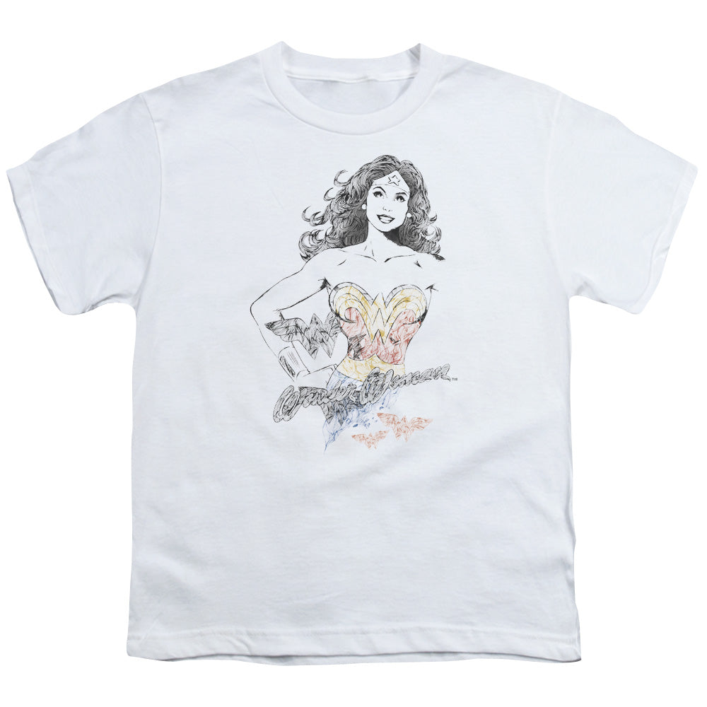 DCO Justice League Wonder Squiggles Kids Youth T Shirt White