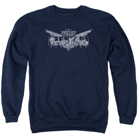 Justice League Justice Wings Mens Crewneck Sweatshirt Navy Blue