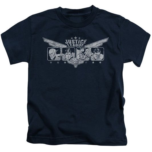 Justice League Justice Wings Juvenile Kids Youth T Shirt Navy Blue 